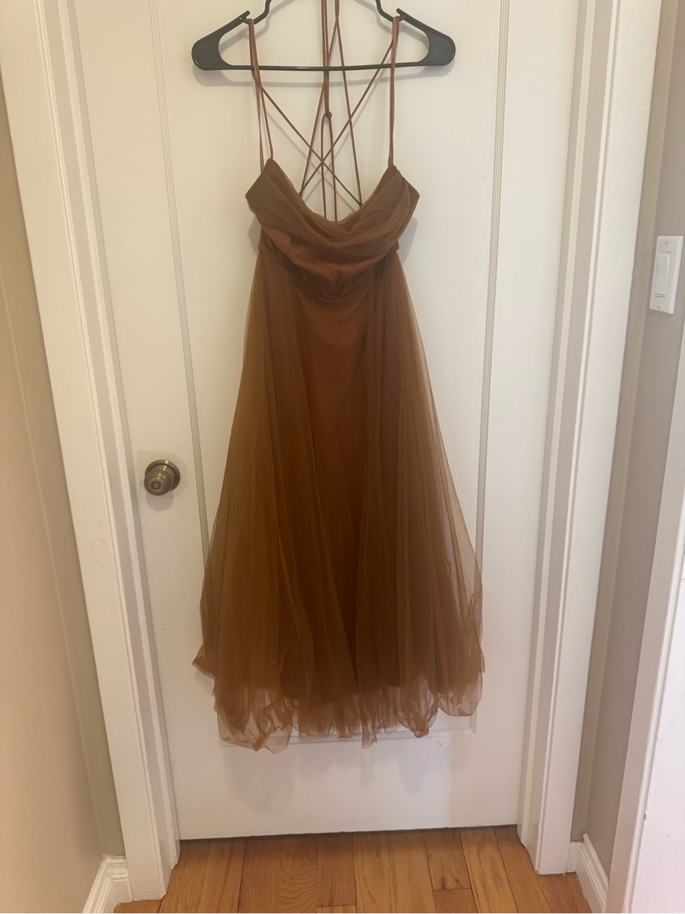 Hello Molly Brown Strappy Cowl Midi Tulle Dress